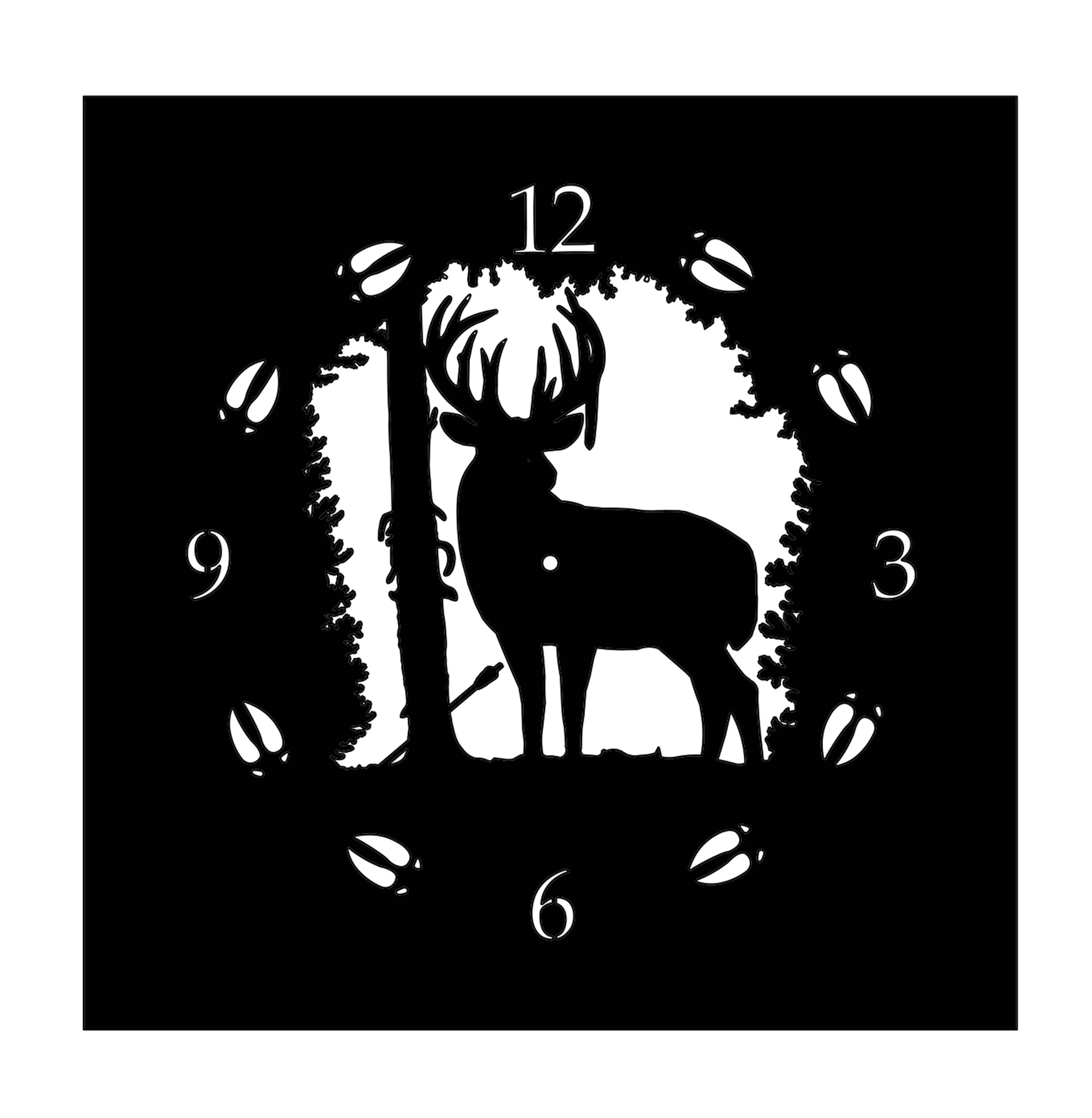 Rustic 3D Log Cabin Wooden Clocks - Wildlife Themed Face