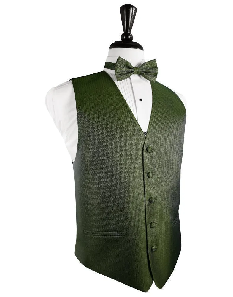 Sage Herringbone Tuxedo Vest