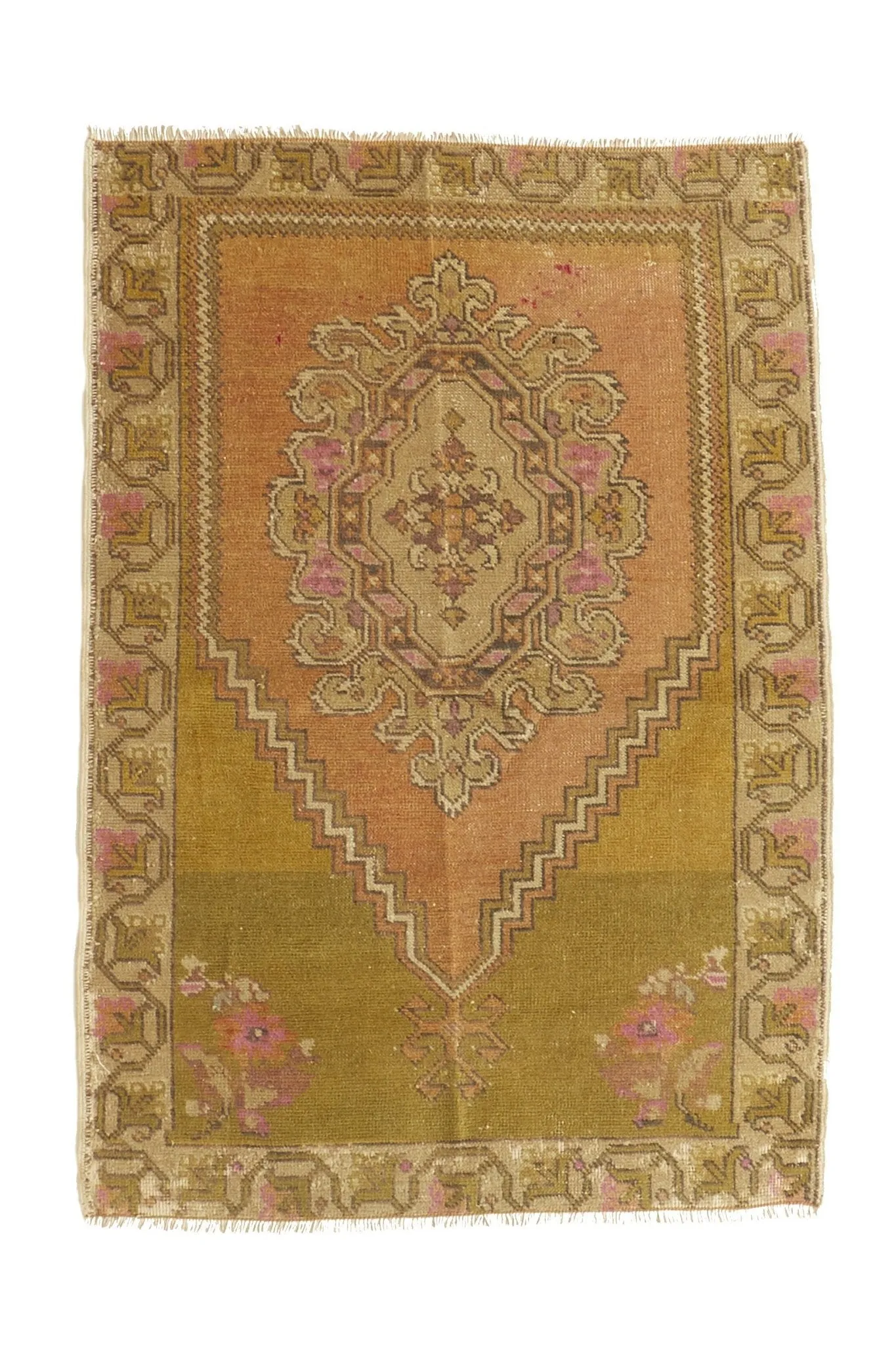 'Sage' Vintage Turkish Accent Rug - 2'10'' x 4'4''