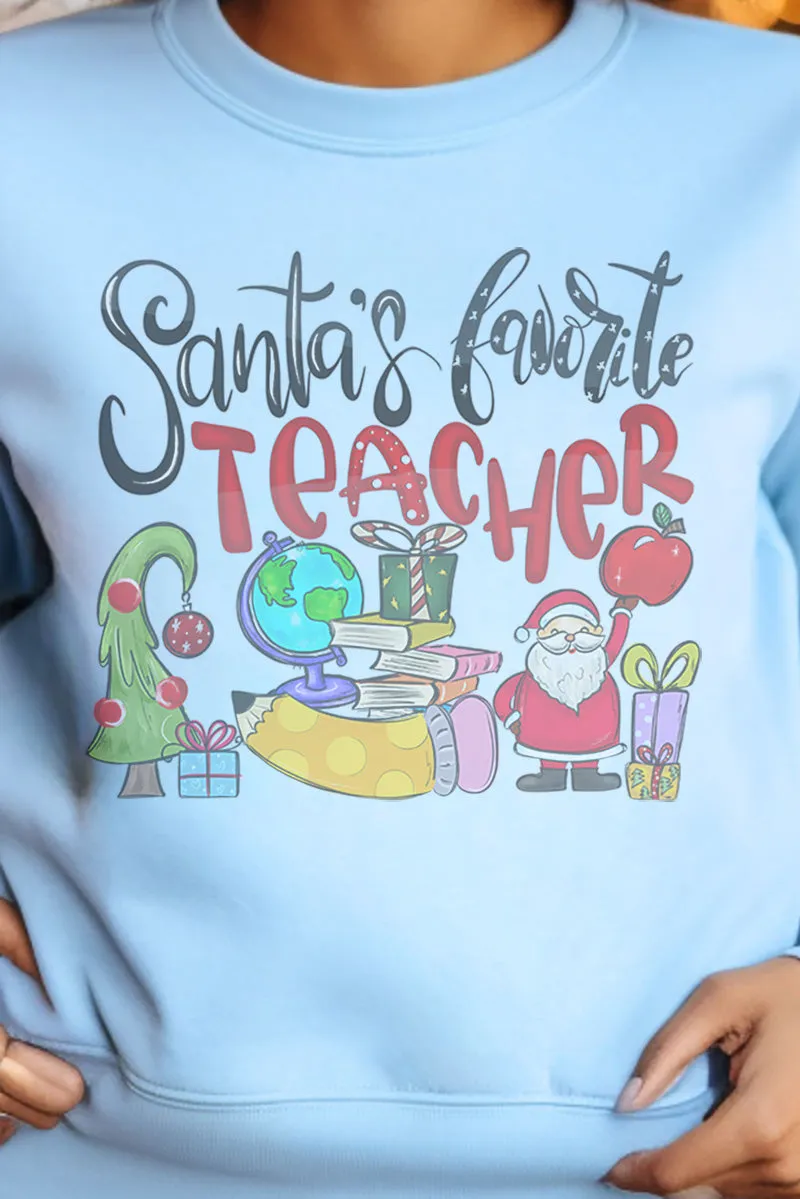 Santa's Favorite Teacher Unisex NuBlend Crew Sweatshirt