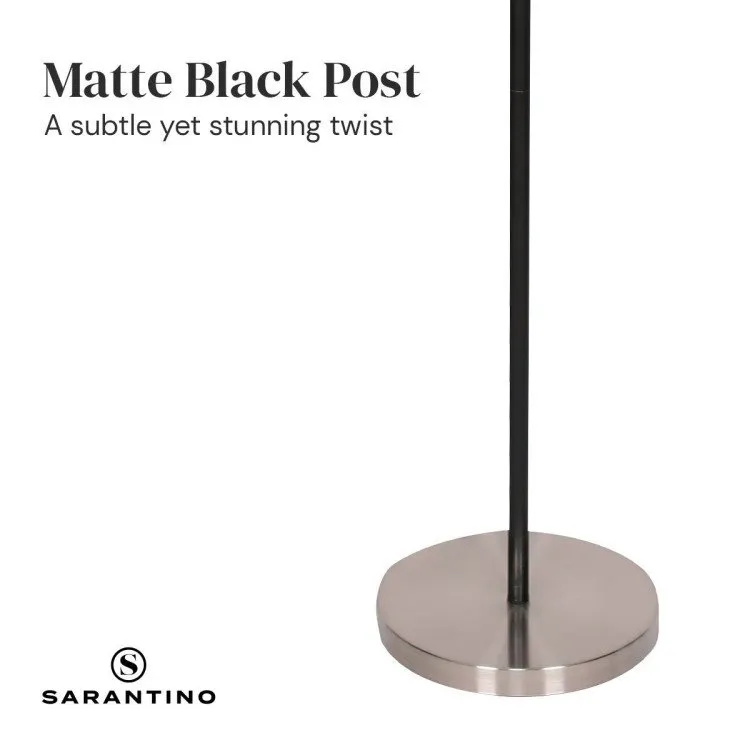 SARANTINO 3-SHADE METAL FLOOR LAMP NICKEL & MATTE BLACK FINISH