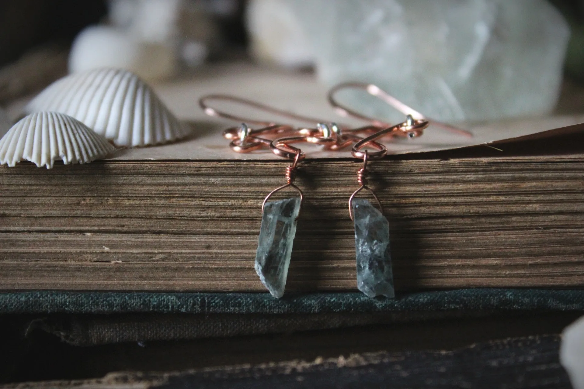 Sea's Rapture | Tauriel ~ Edhellond. Copper Gemstone Drop Earrings.