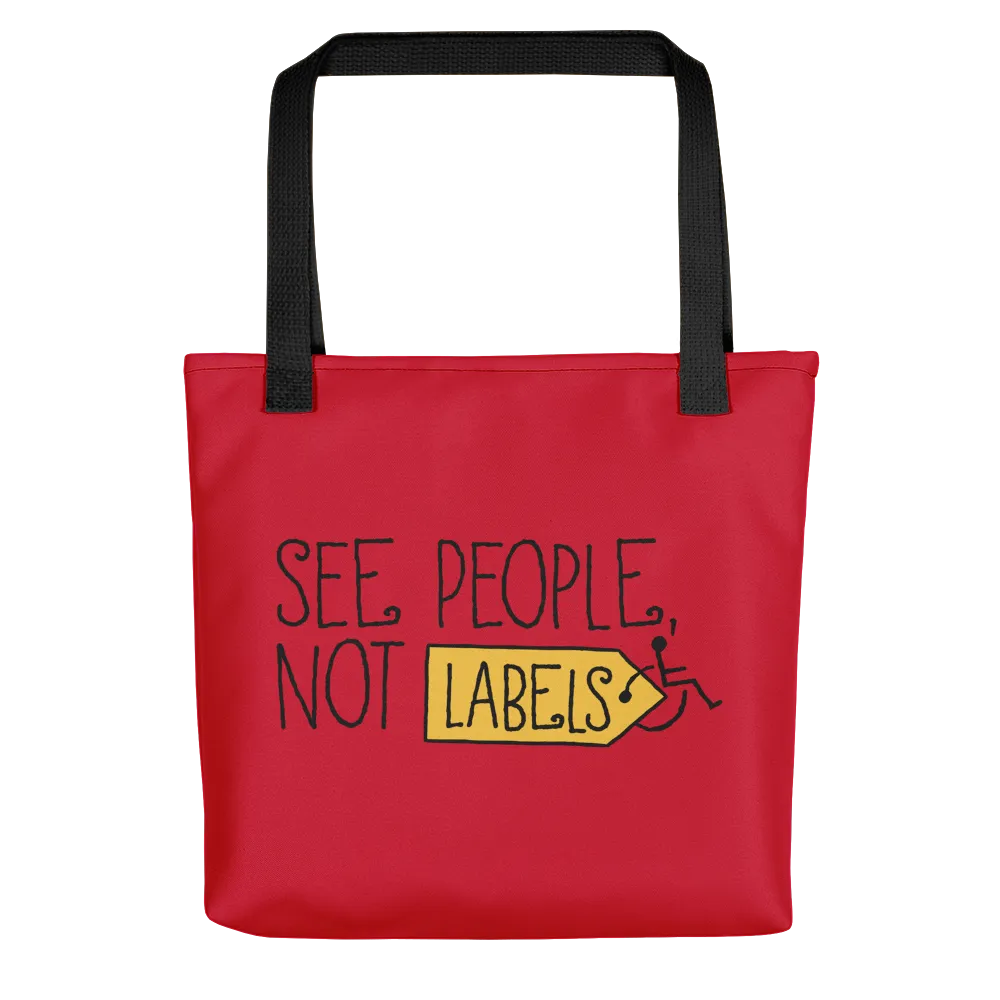 See People, Not Labels (Pink Tote Bag)