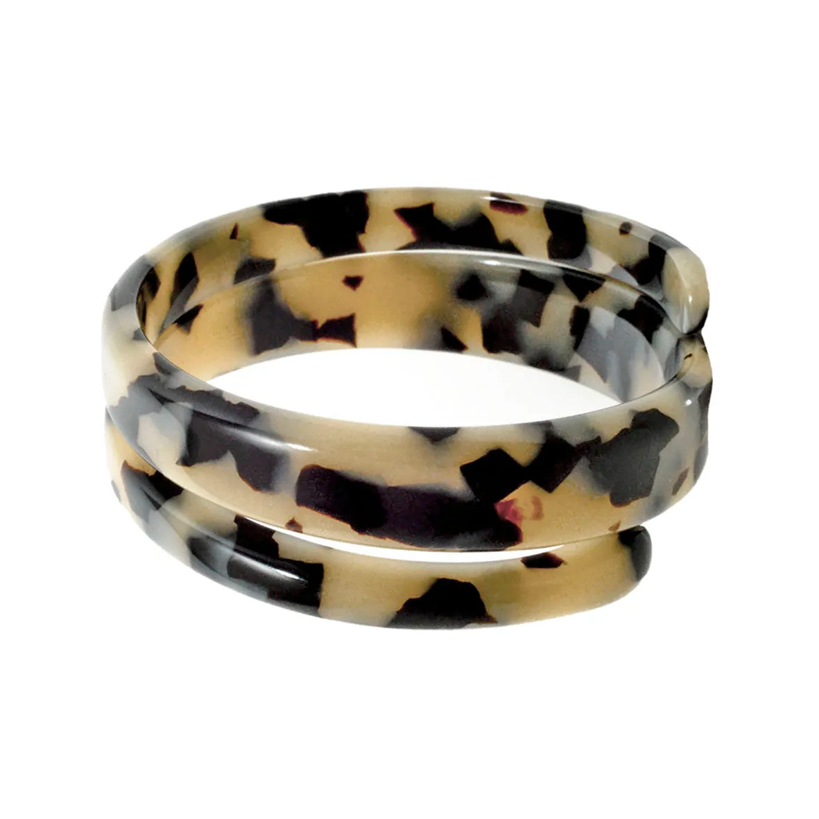 Sevin Light Tortoiseshell Spiral Bangle