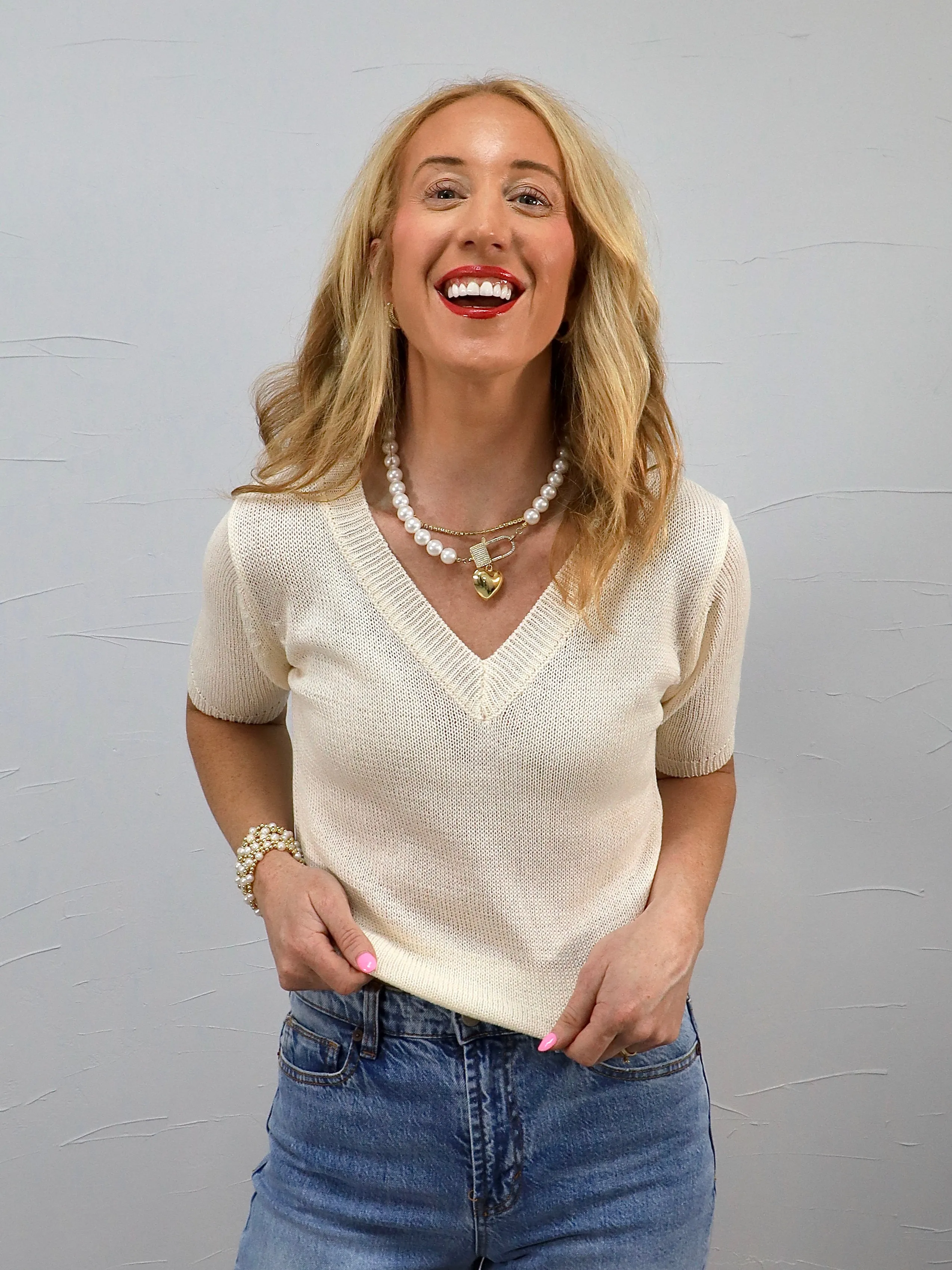 Shell's Short Sleeve Knit Top