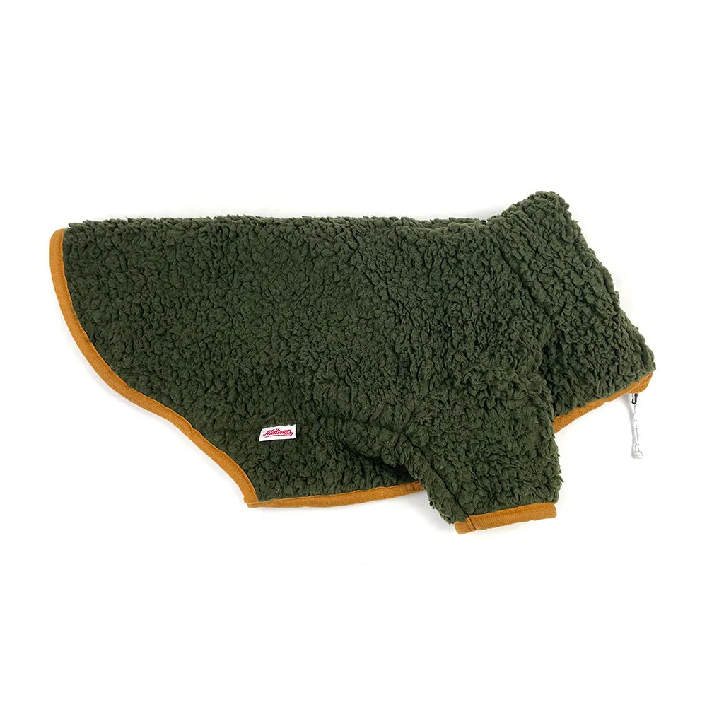 Sherpa Fleece Dog Jacket in Pine/Yuzu