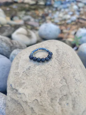 Shungite Stretch Ring - Fits Medium Fingers (6.5 - 8.5)