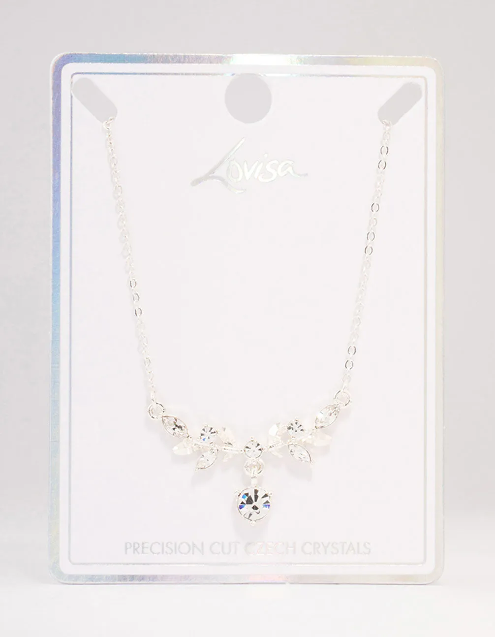 Silver Marquise Czech Crystal Vine Necklace