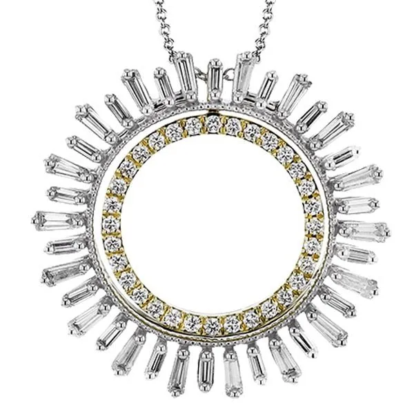 Simon G. Two-Tone Baguette Diamond Sun Pendant