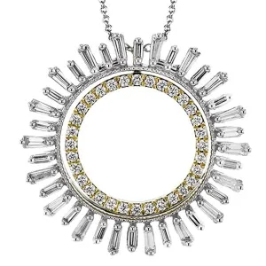 Simon G. Two-Tone Baguette Diamond Sun Pendant
