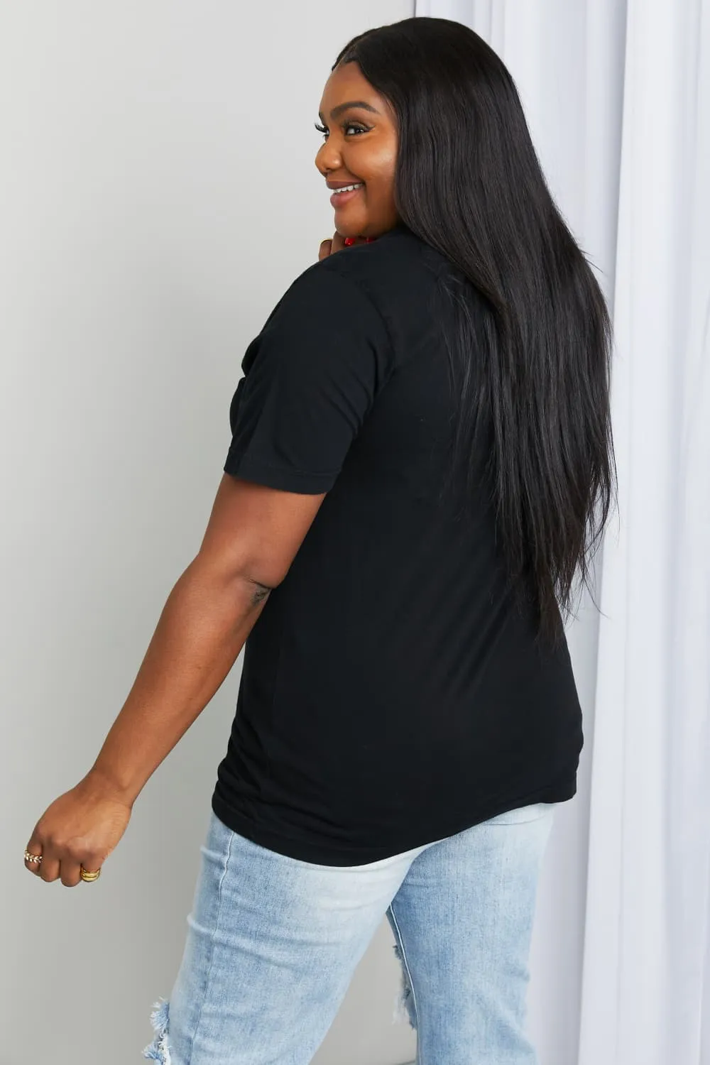 Simply Love Full Size TEACHER Rainbow Graphic Cotton Tee (2 Colors)