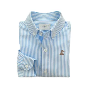 Small Land - Boys Blue Pinstripe Shirt