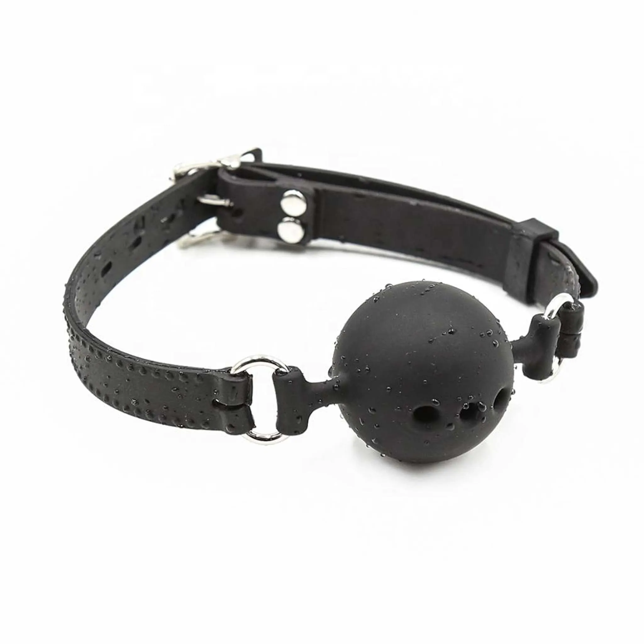 Smart Moves - Ball Gag met Gaatjes - PU Leder - Zwart