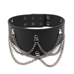 Smart Moves - Collar met Decoratieve Kettingen - Zwart