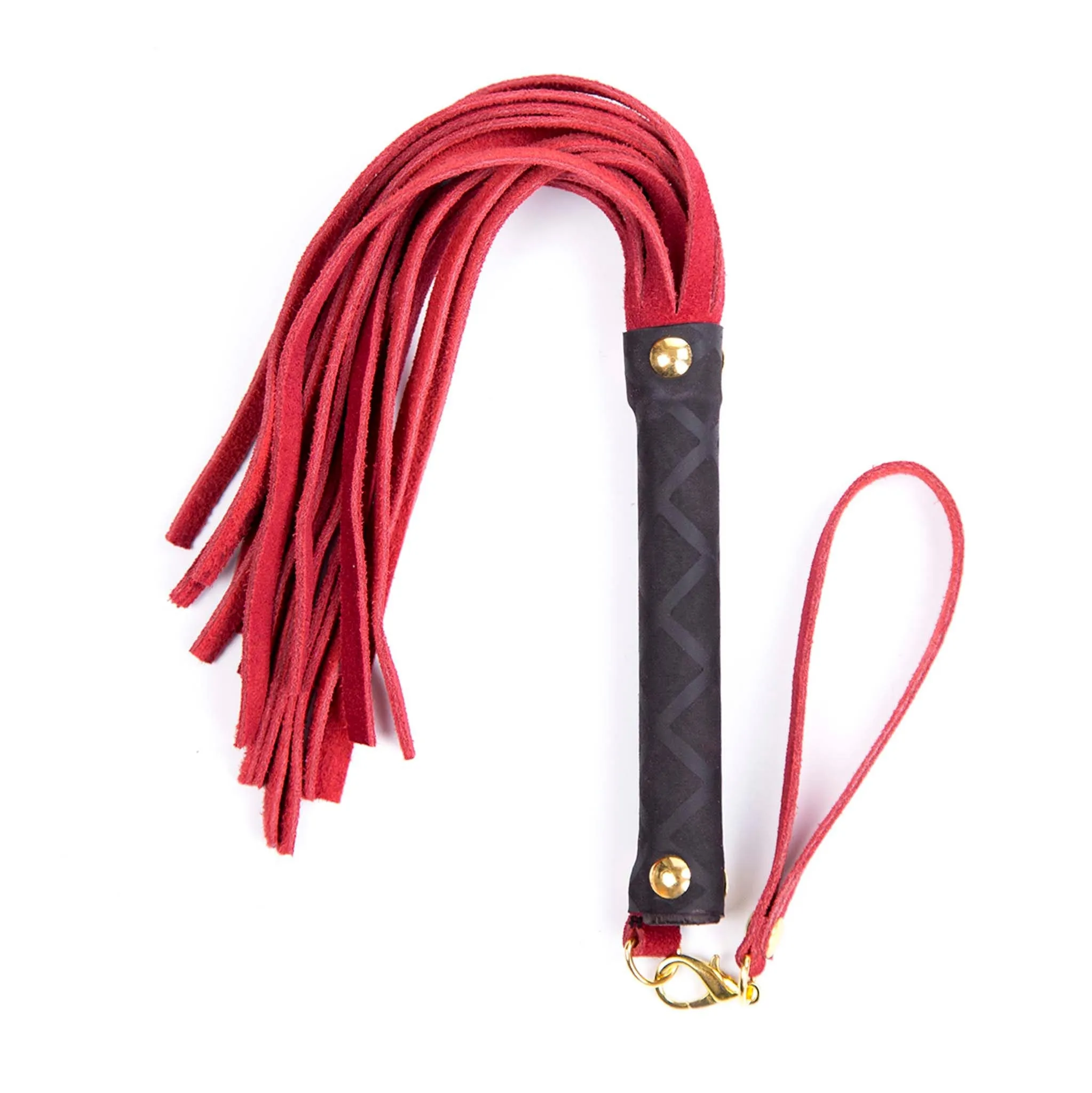 Smart Moves - Lederen Flogger - 27 cm - Zwart/Rood