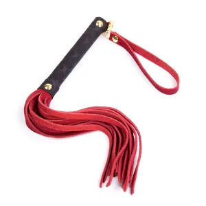 Smart Moves - Lederen Flogger - 27 cm - Zwart/Rood