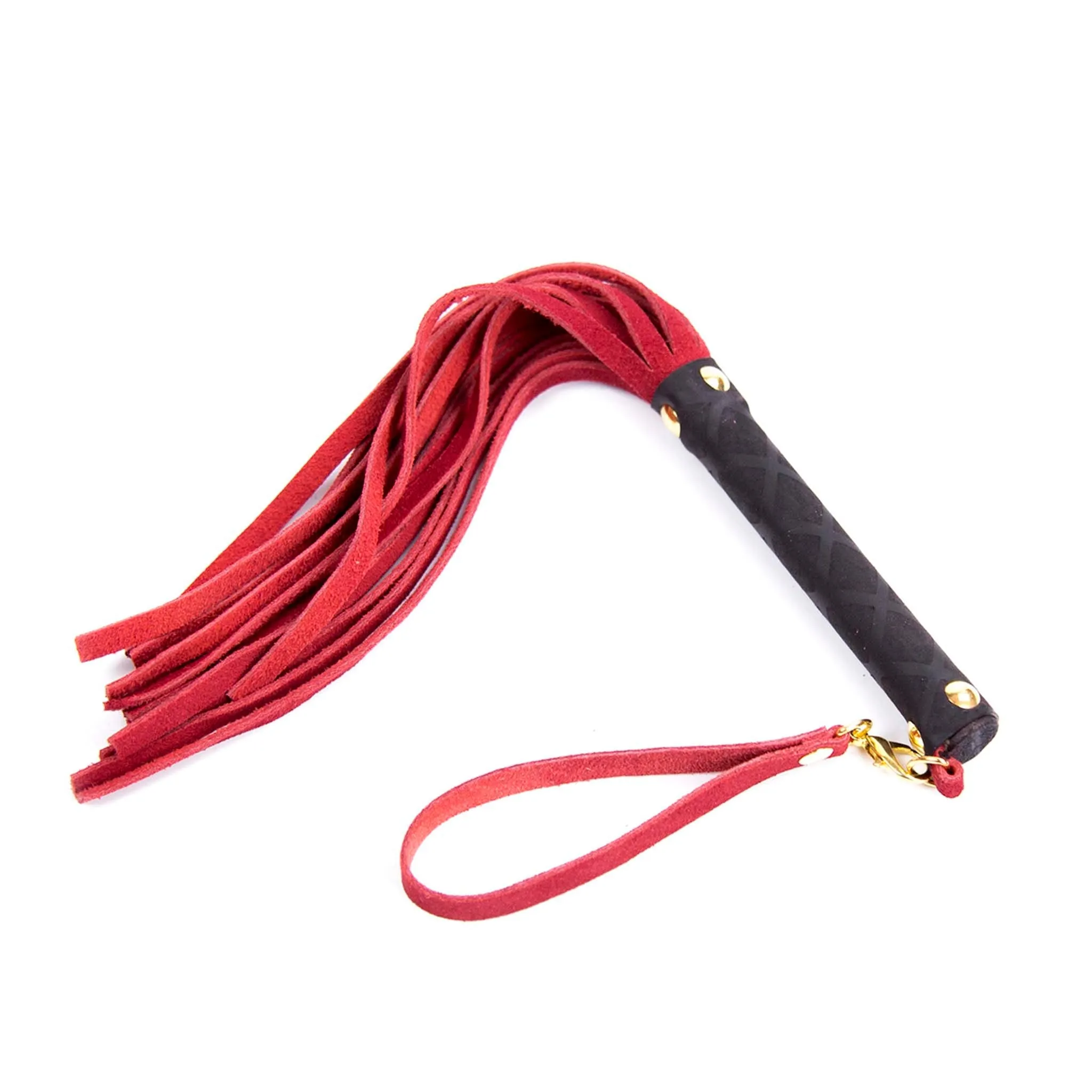 Smart Moves - Lederen Flogger - 27 cm - Zwart/Rood