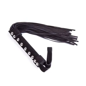 Smart Moves - Lederen Flogger met Studs - 39 cm - Zwart