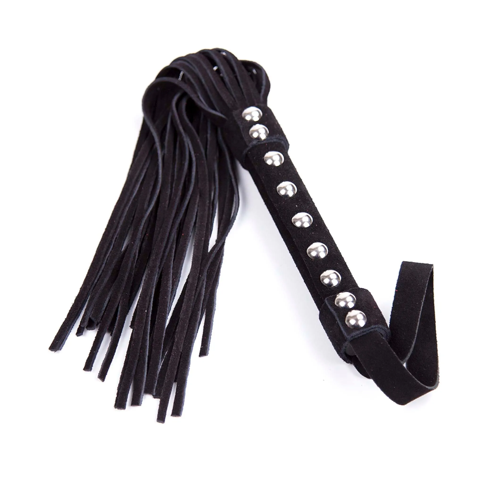 Smart Moves - Lederen Flogger met Studs - 39 cm - Zwart