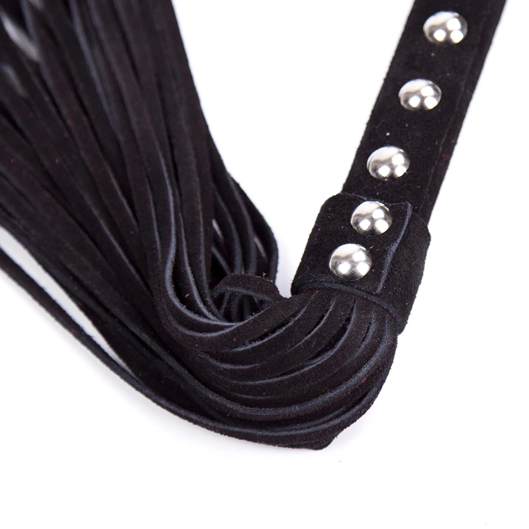 Smart Moves - Lederen Flogger met Studs - 39 cm - Zwart