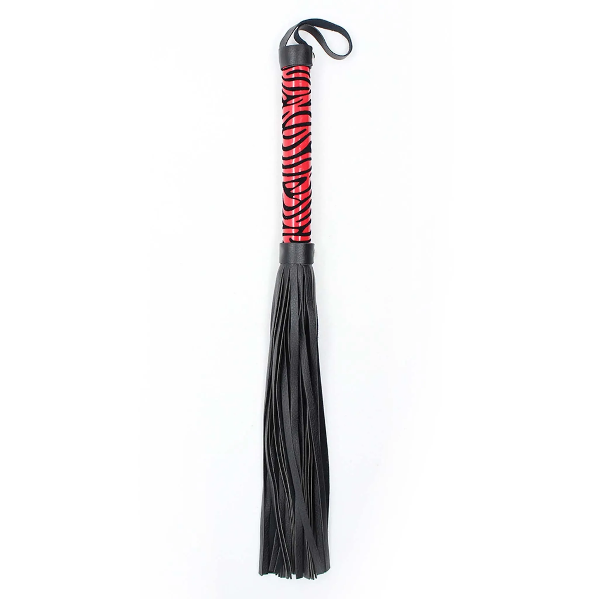 Smart Moves - Leopard Flogger - 39 cm - Zwart/Rood