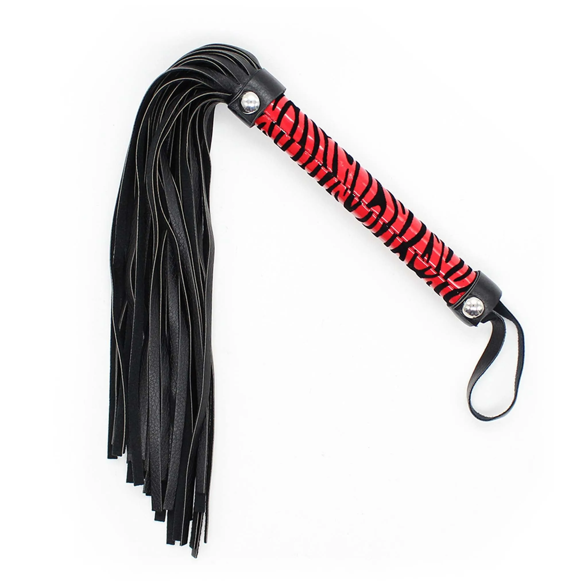 Smart Moves - Leopard Flogger - 39 cm - Zwart/Rood