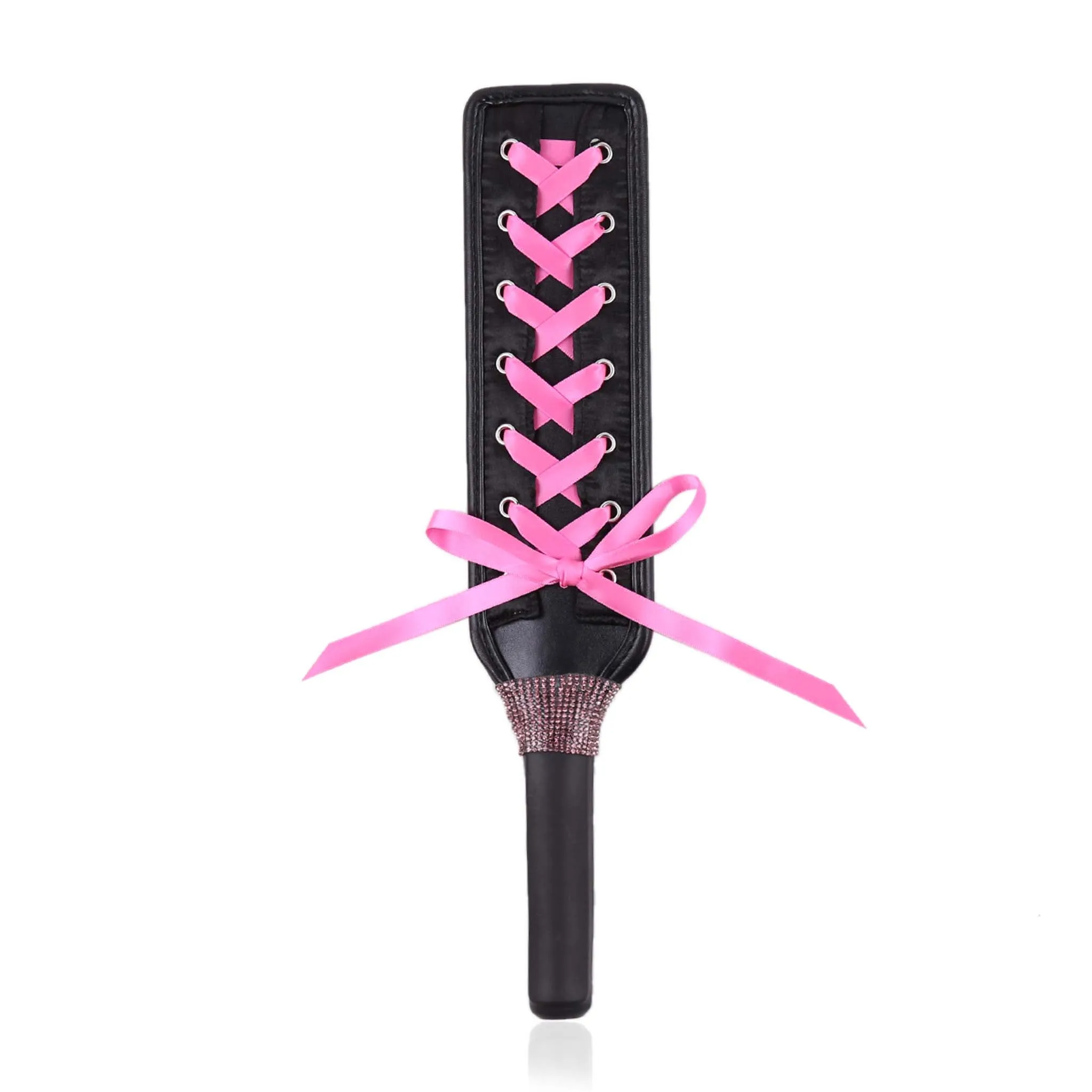 Smart Moves - Paddle - 36 cm Diamanten - Zwart met Roze Lint