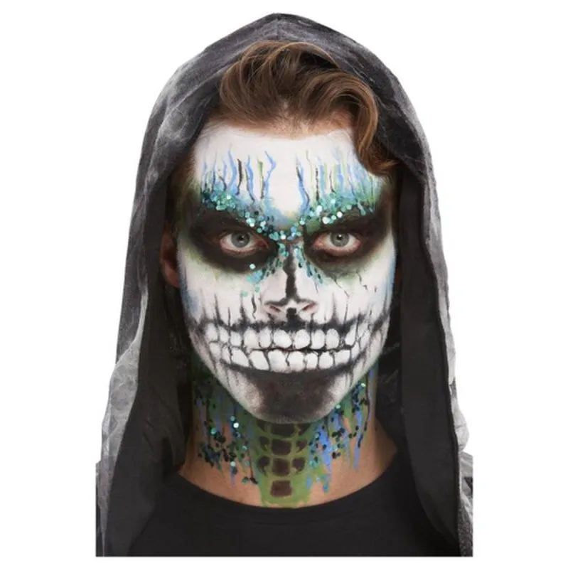 Smiffys Make Up Fx, Deluxe Gid Skeleton Kit, Aqua