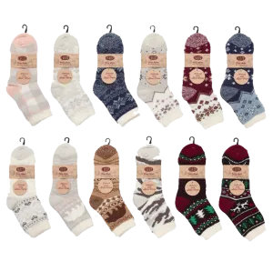 Socks-Ladies Clear Creek Feathered Aloe Lined Comfort Cabin Sock