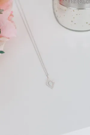 Sparkling Aura Pendant Necklace- Silver