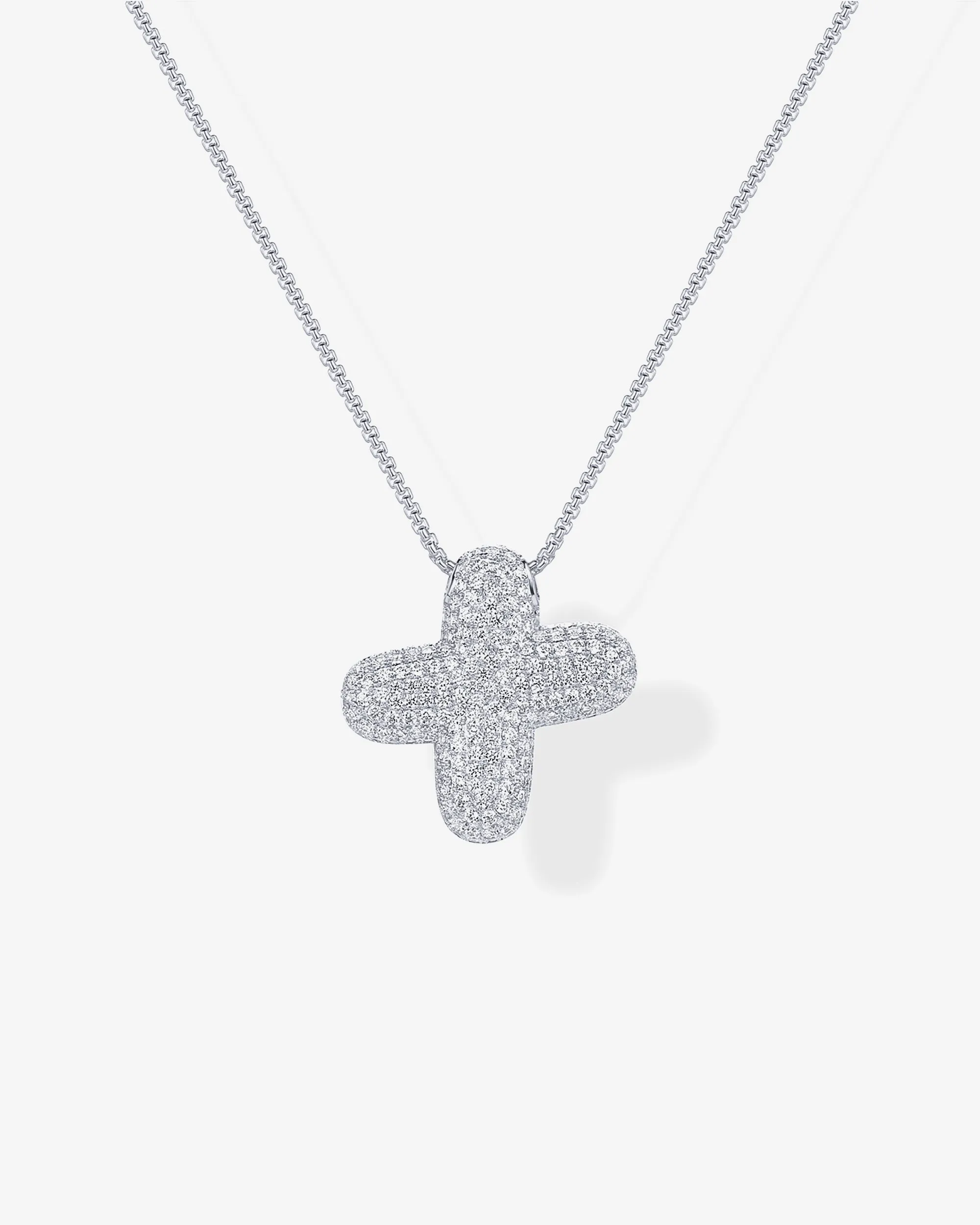 Sparkling Bubble Letter Pendant Necklace