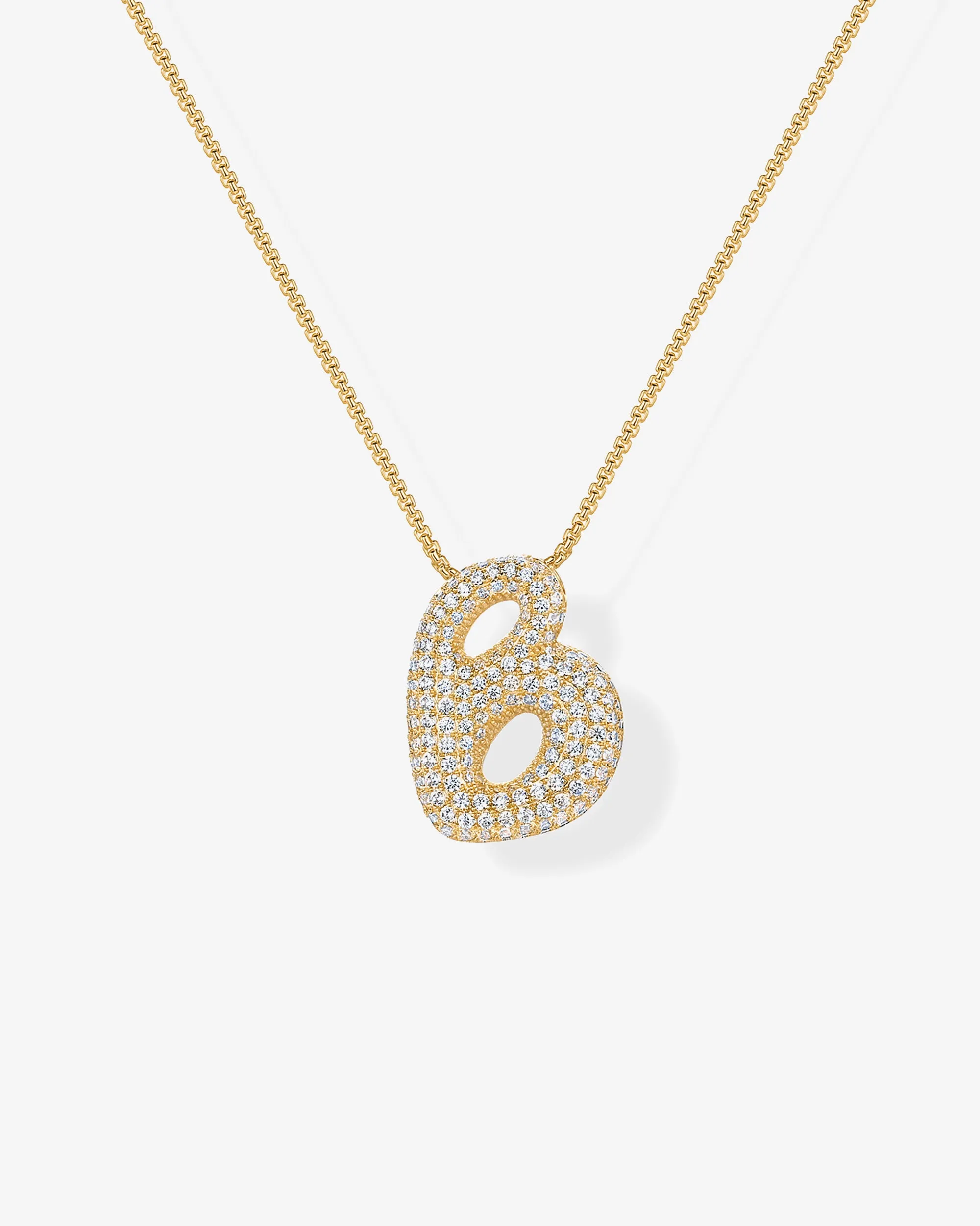 Sparkling Bubble Letter Pendant Necklace