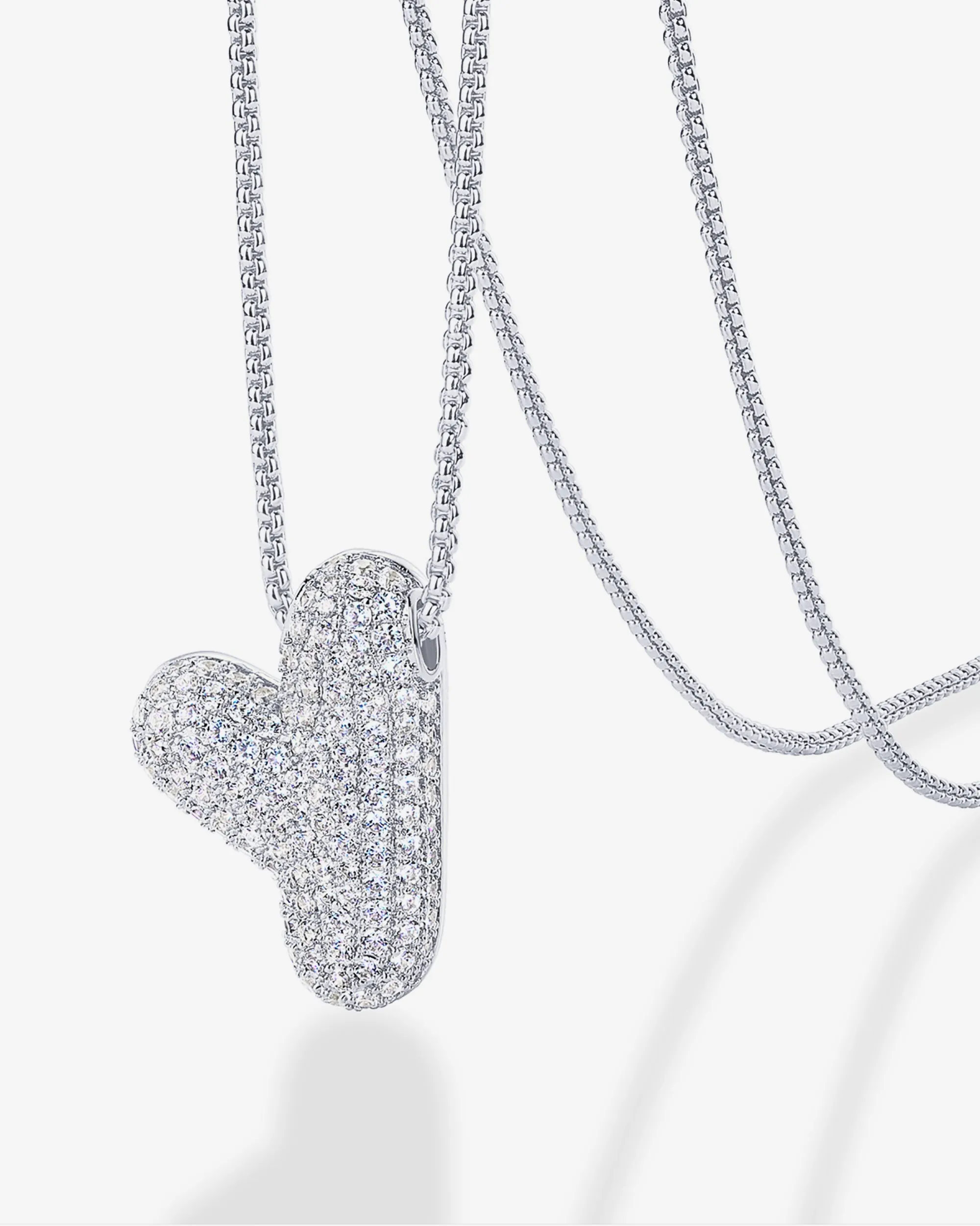 Sparkling Bubble Letter Pendant Necklace