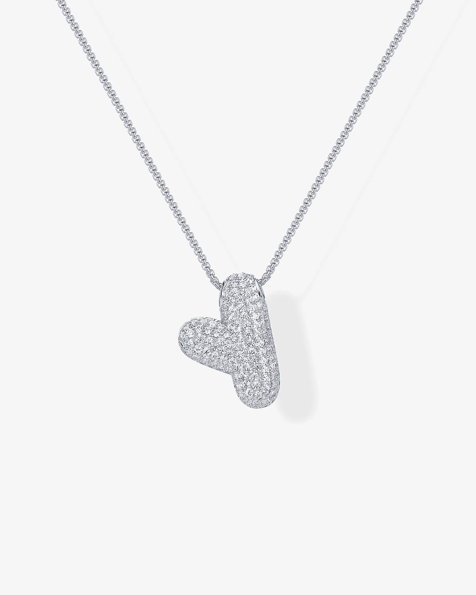 Sparkling Bubble Letter Pendant Necklace