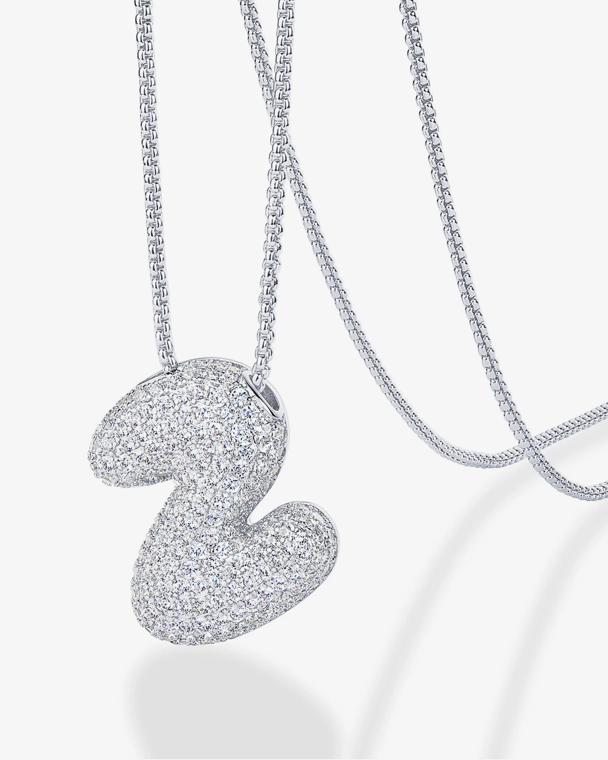 Sparkling Bubble Letter Pendant Necklace