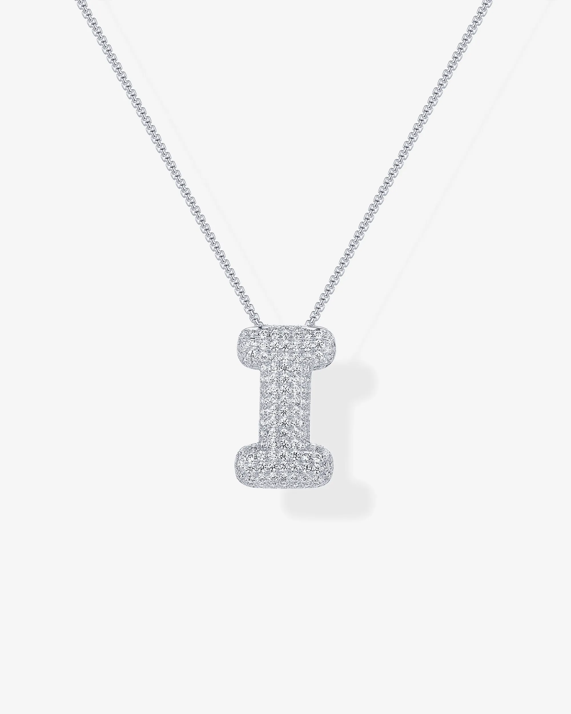 Sparkling Bubble Letter Pendant Necklace