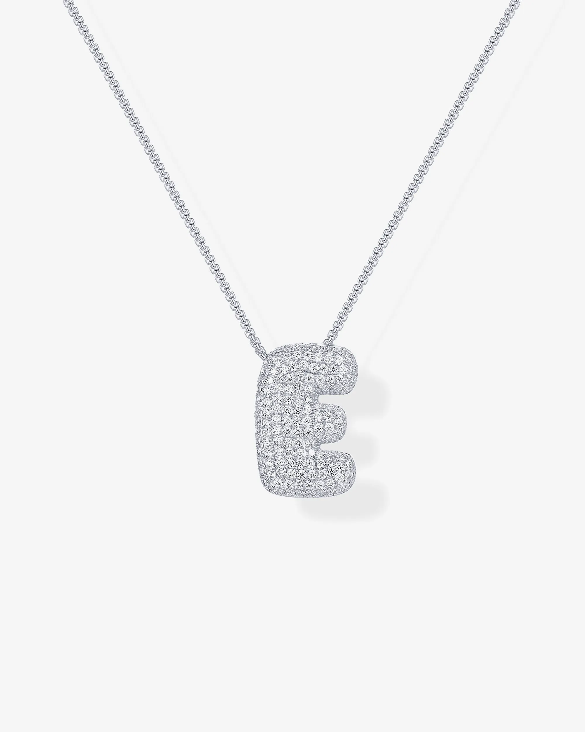 Sparkling Bubble Letter Pendant Necklace