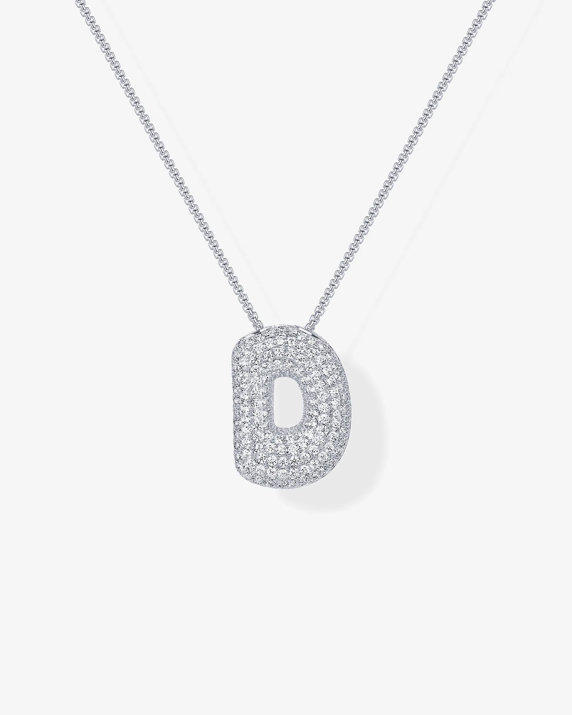 Sparkling Bubble Letter Pendant Necklace