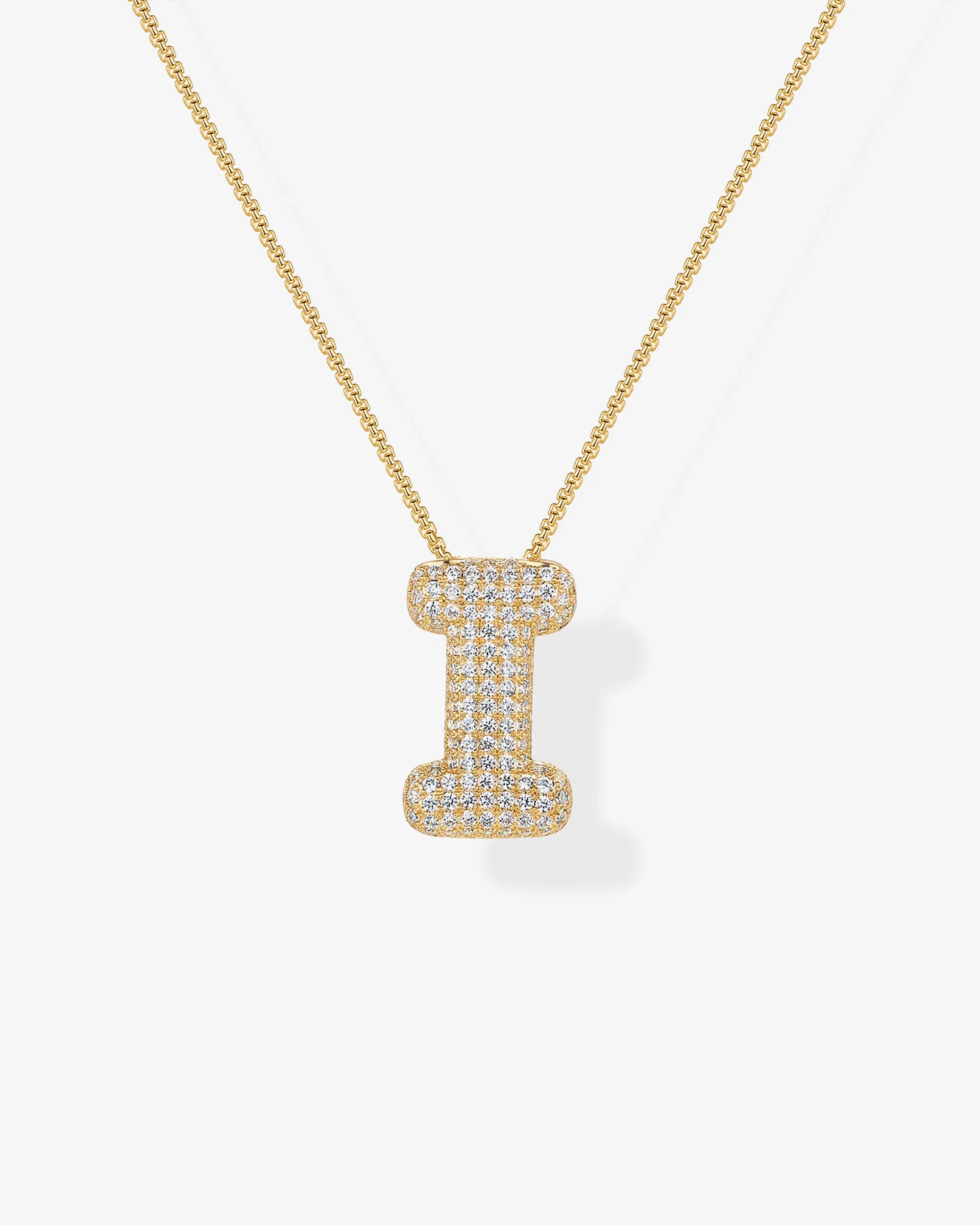 Sparkling Bubble Letter Pendant Necklace