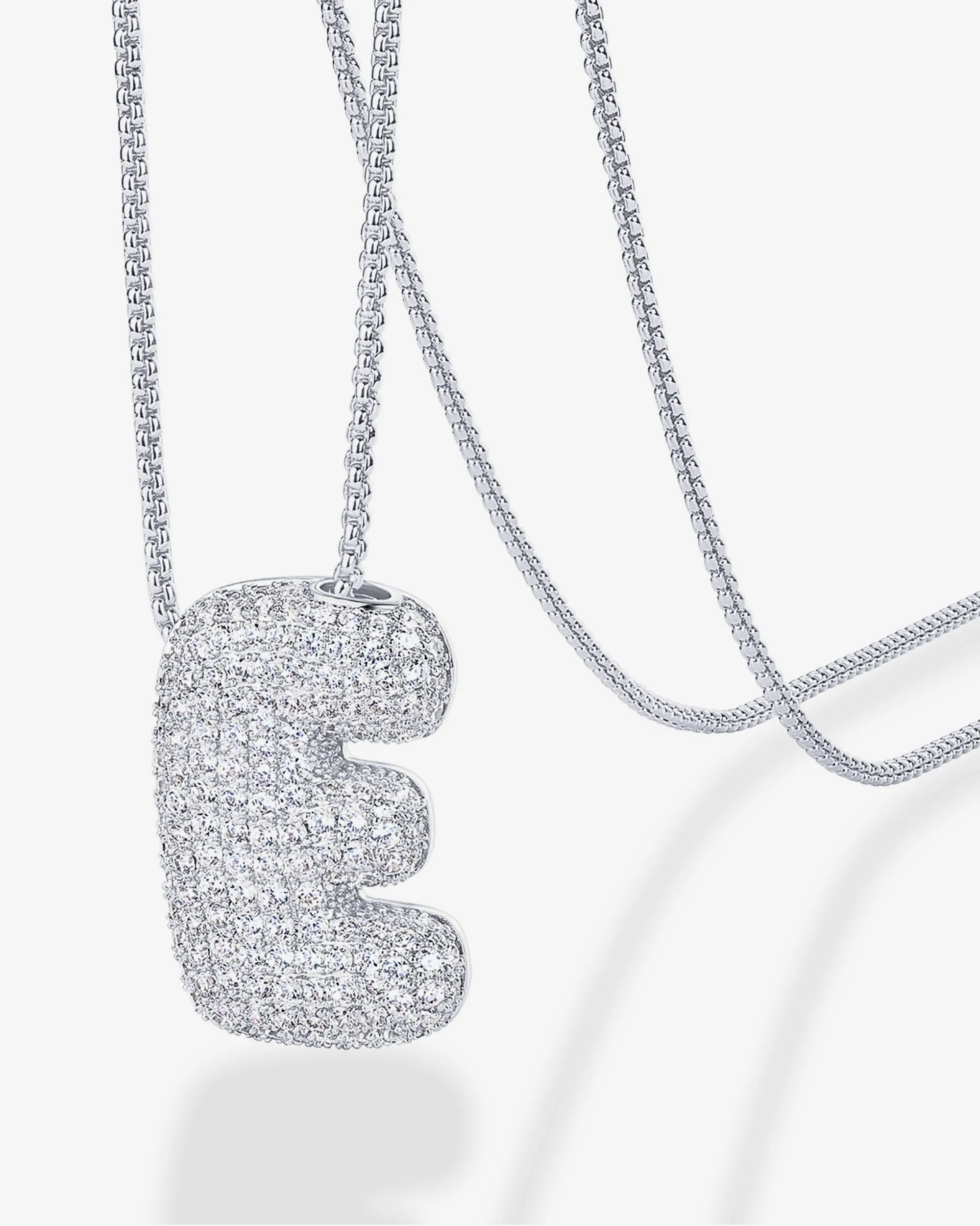Sparkling Bubble Letter Pendant Necklace