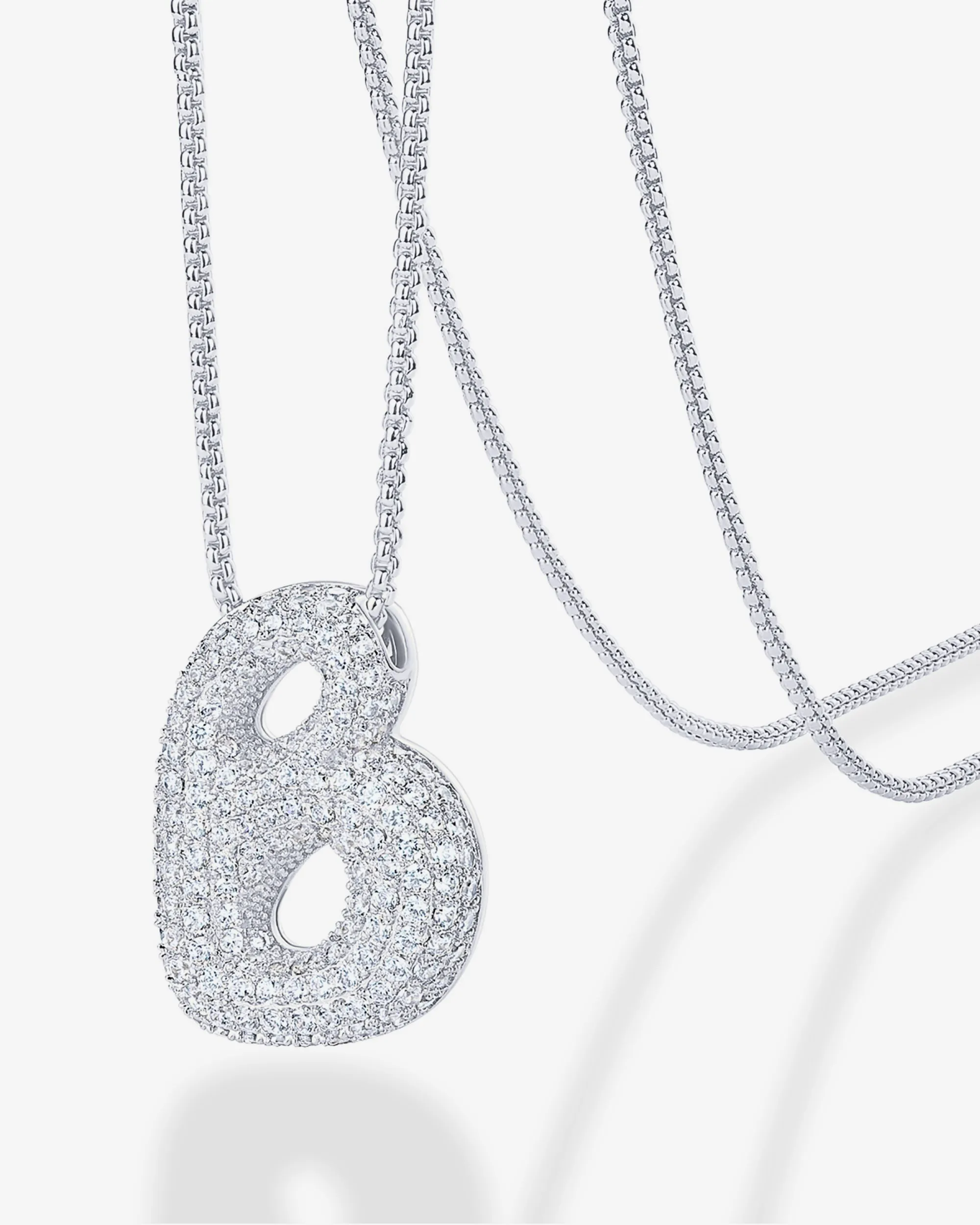 Sparkling Bubble Letter Pendant Necklace