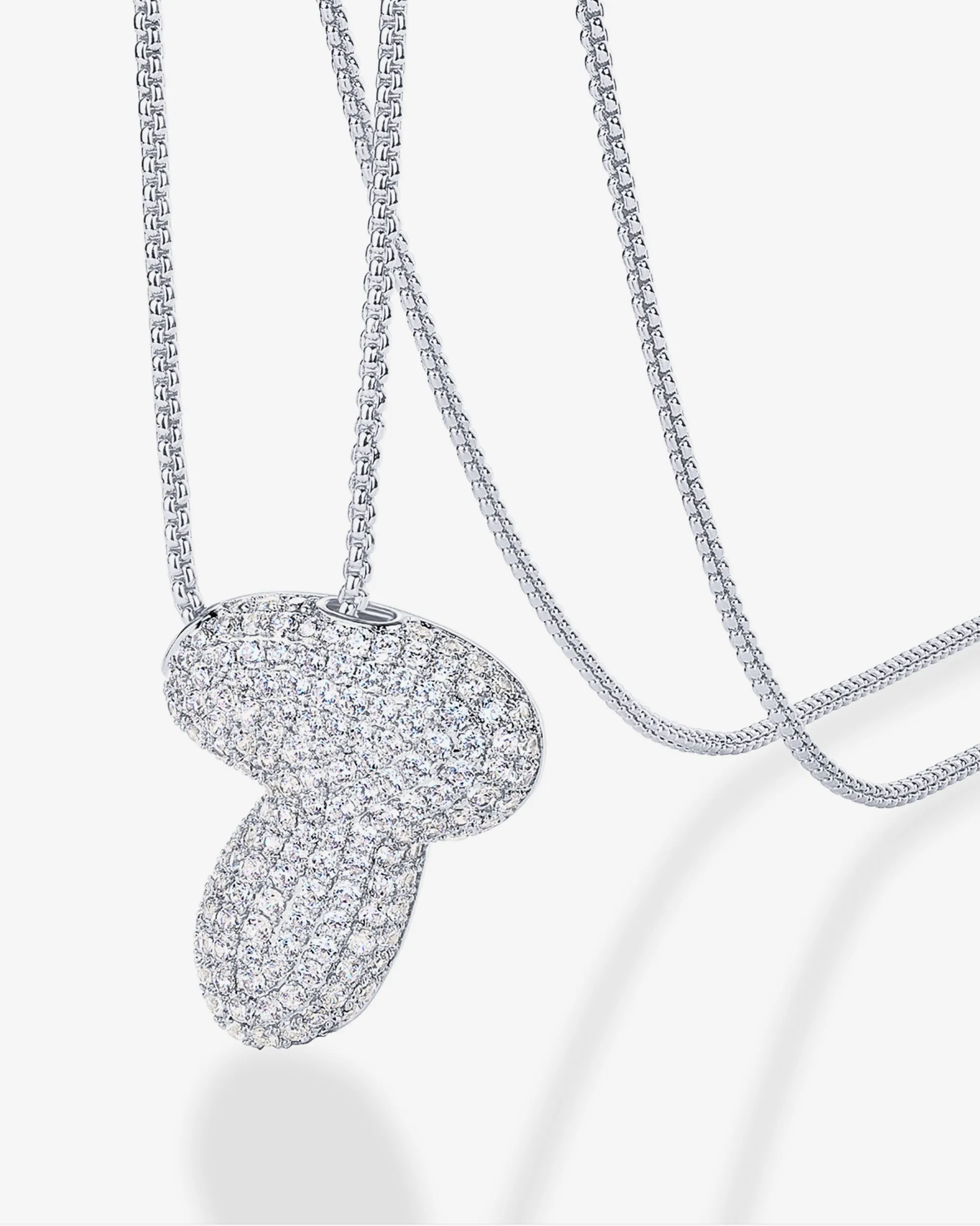 Sparkling Bubble Letter Pendant Necklace