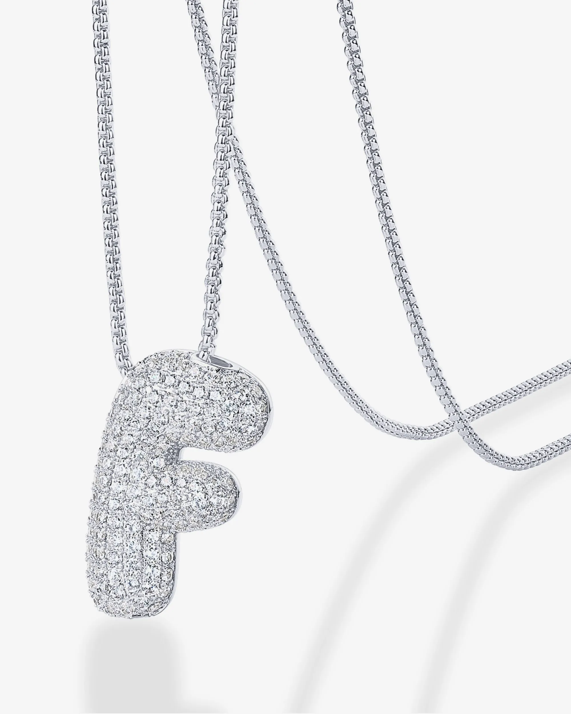 Sparkling Bubble Letter Pendant Necklace