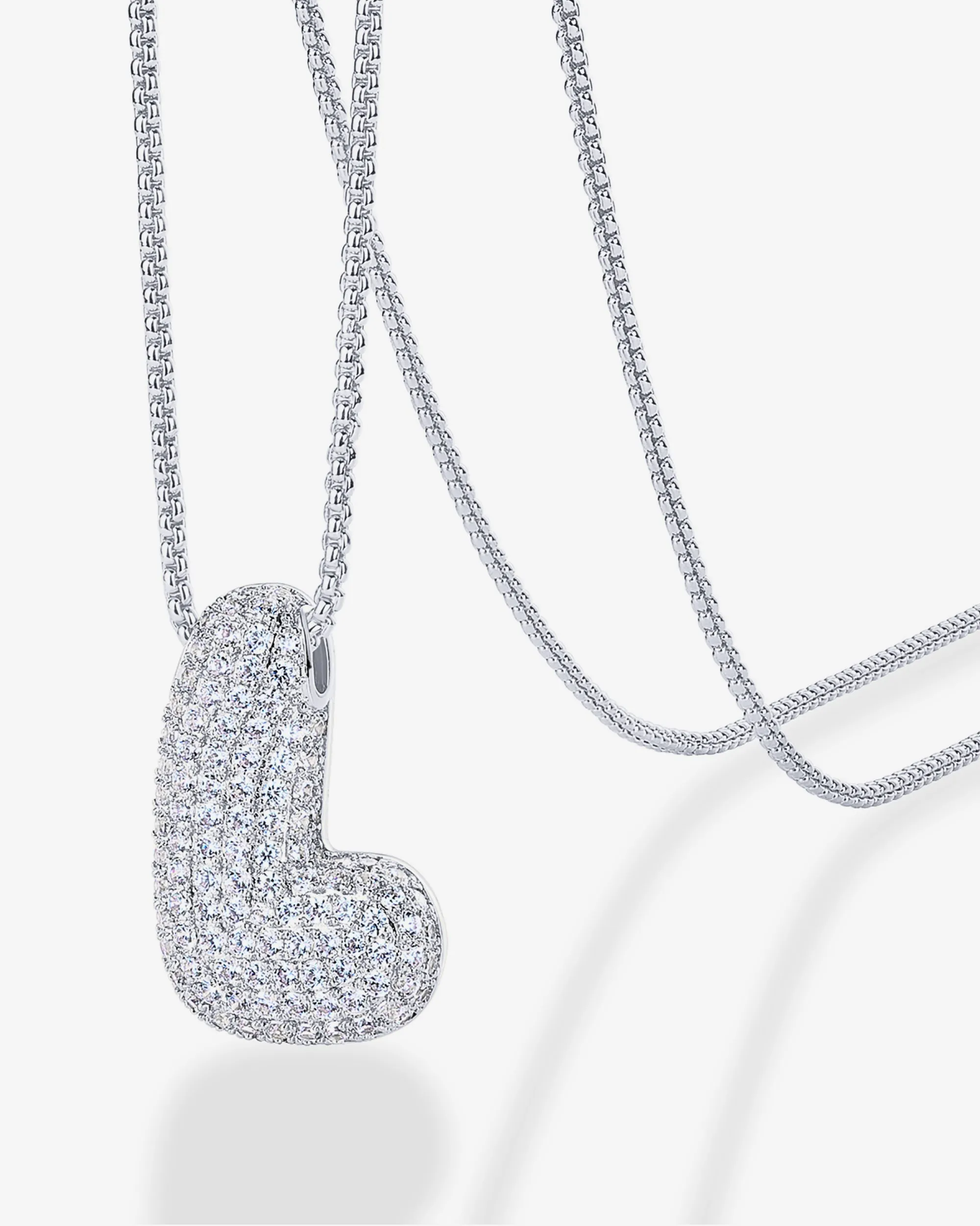 Sparkling Bubble Letter Pendant Necklace