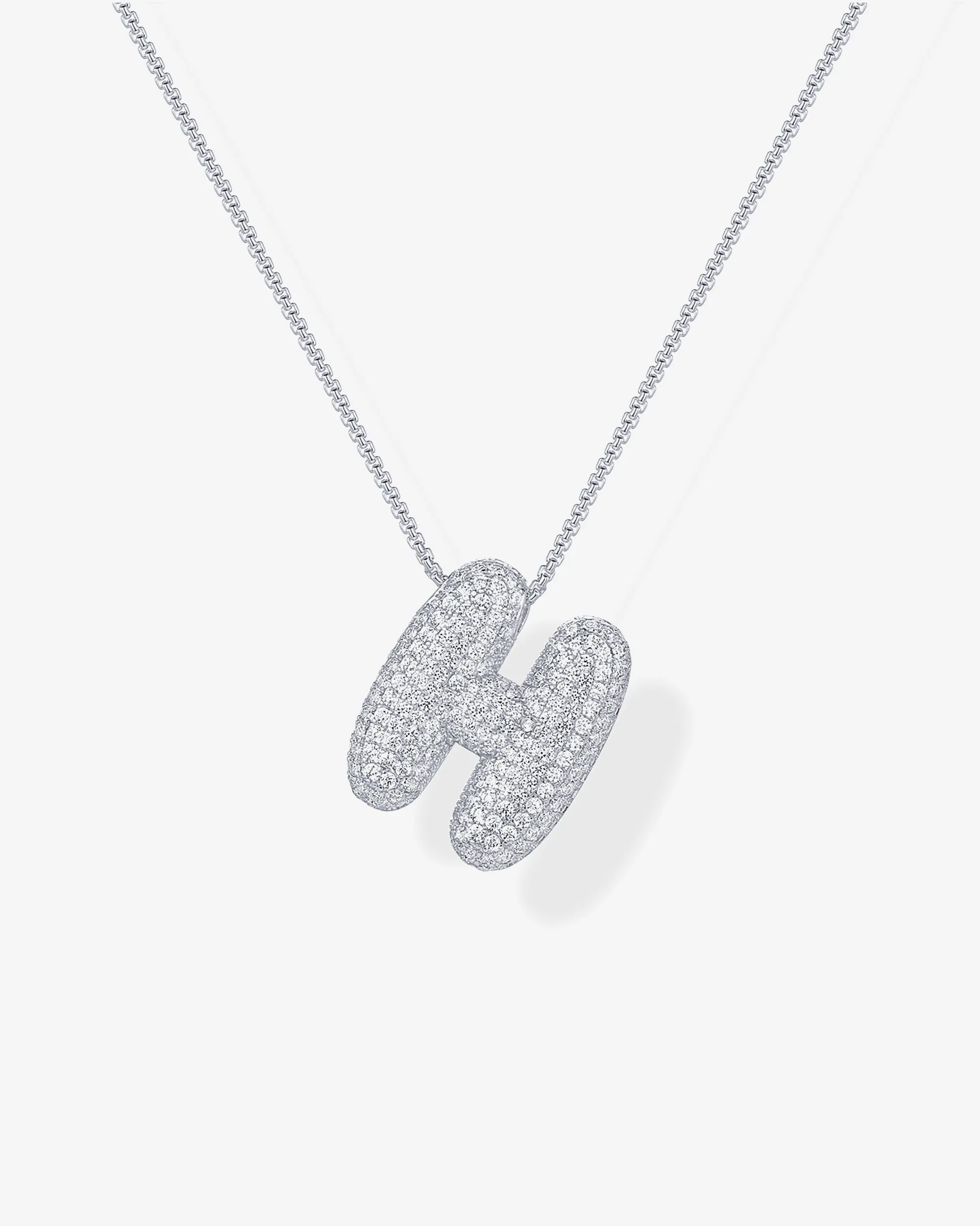 Sparkling Bubble Letter Pendant Necklace