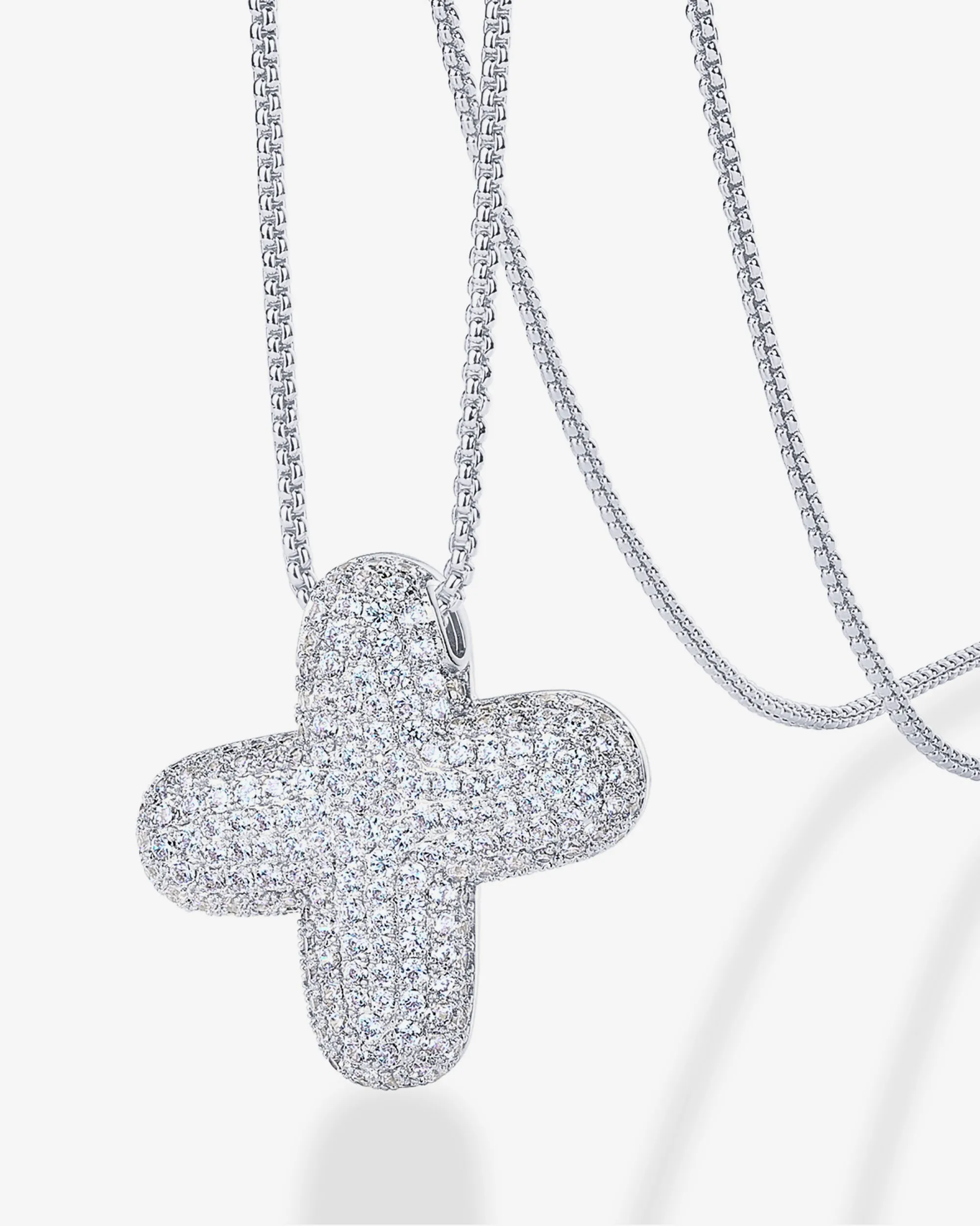 Sparkling Bubble Letter Pendant Necklace