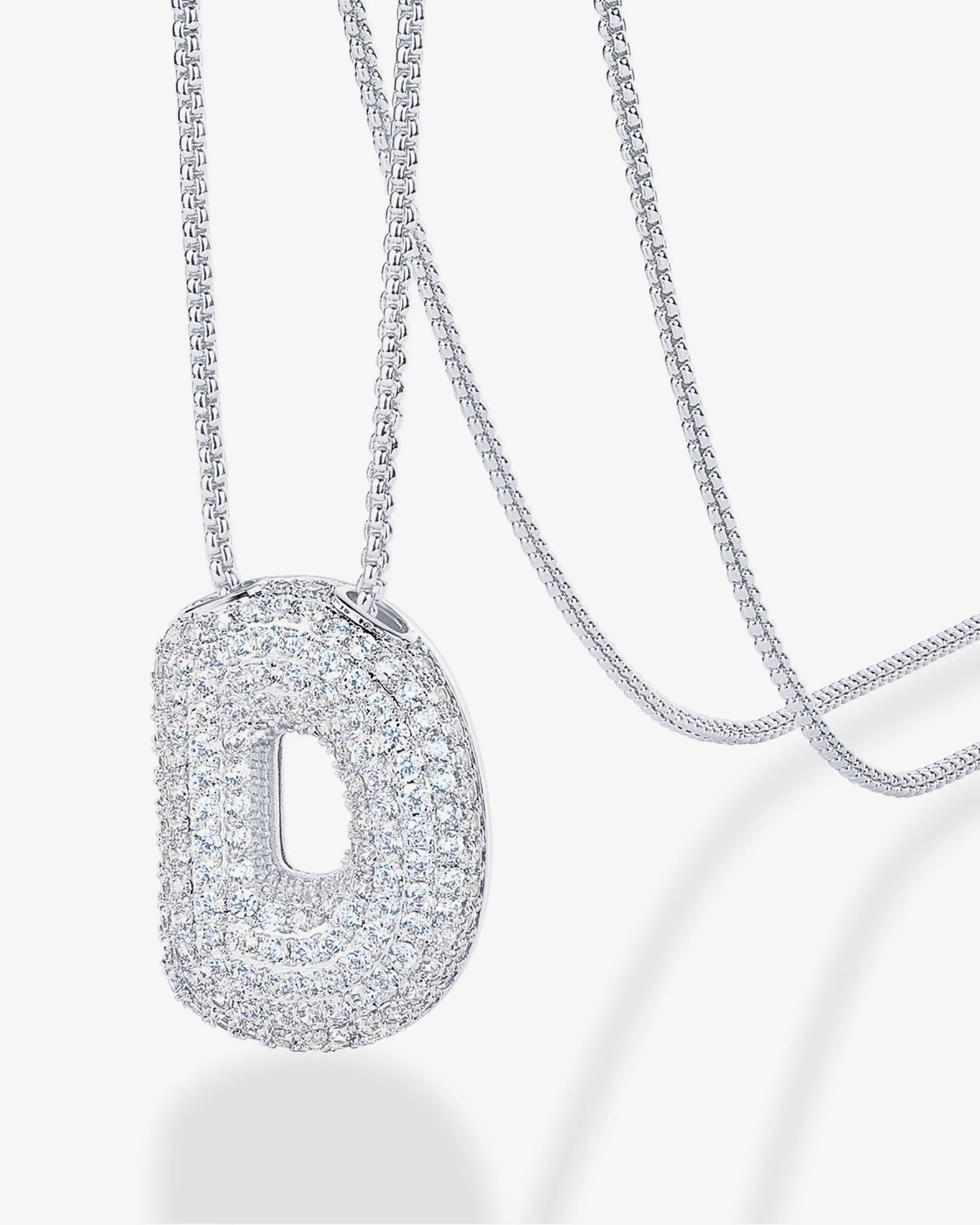 Sparkling Bubble Letter Pendant Necklace