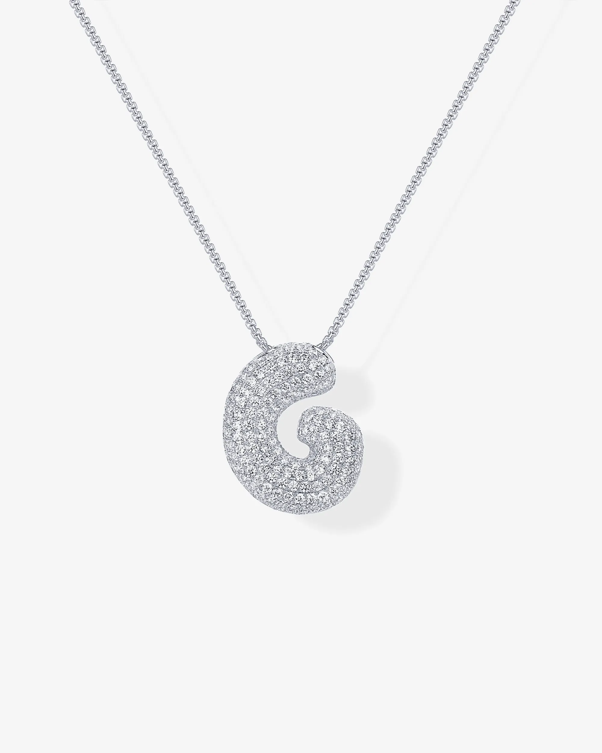 Sparkling Bubble Letter Pendant Necklace