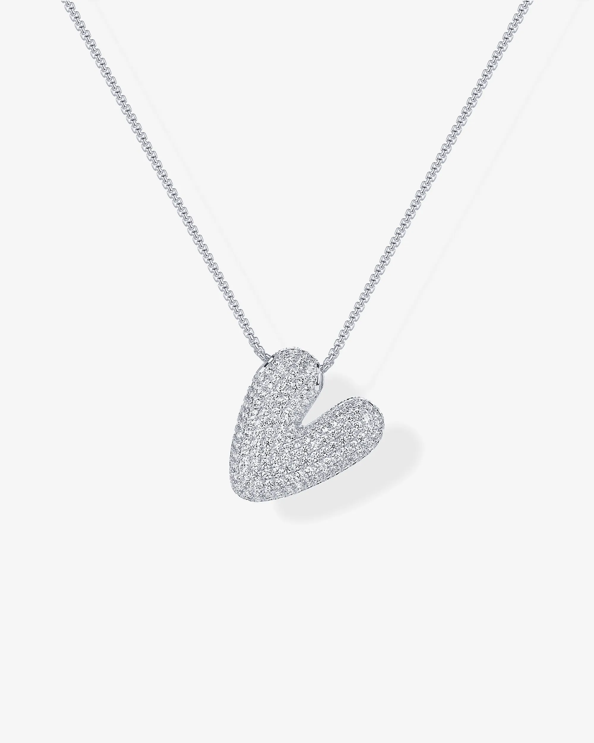 Sparkling Bubble Letter Pendant Necklace