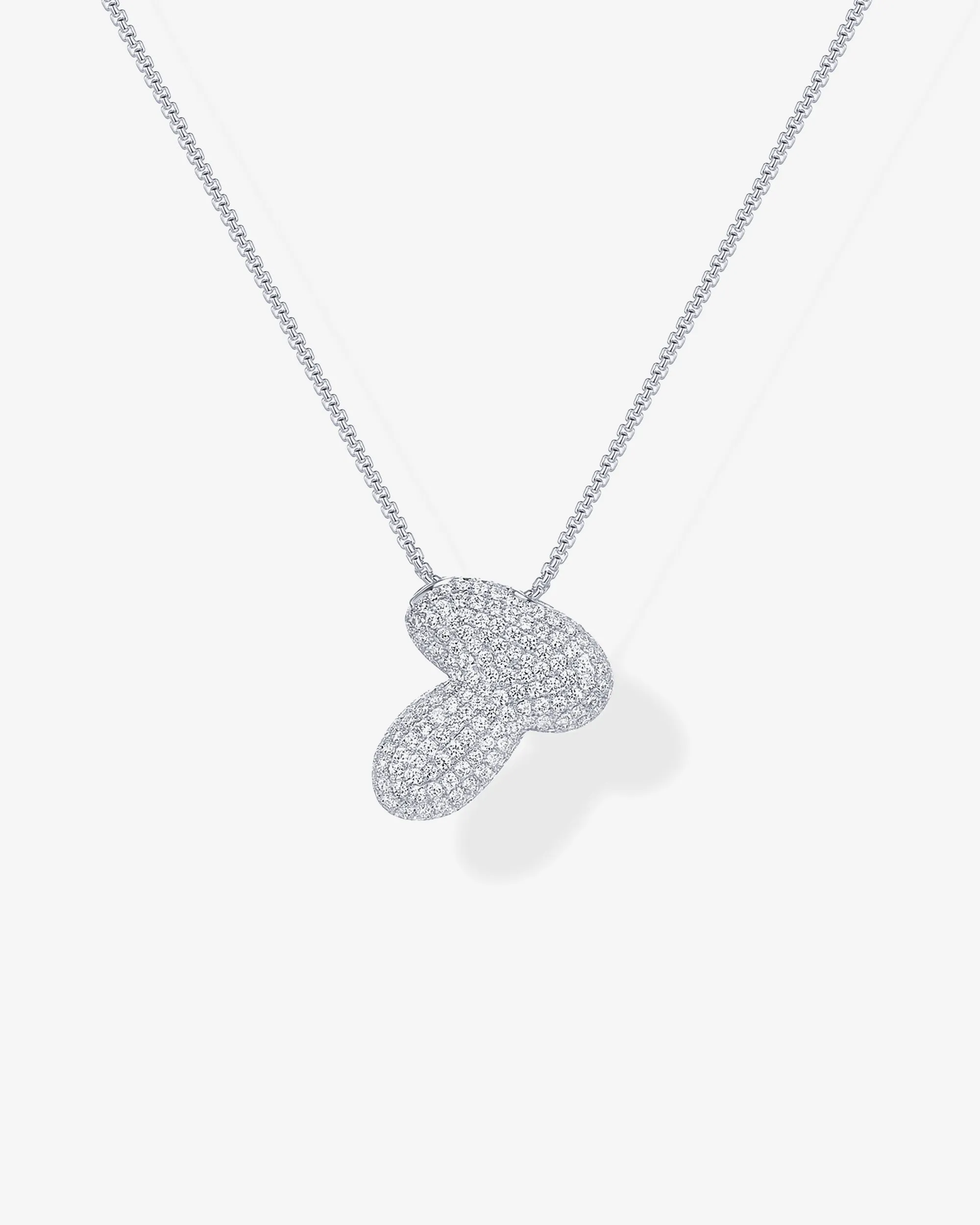 Sparkling Bubble Letter Pendant Necklace